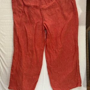 Flax Lightweight Linen Wide leg Pants in Orange
